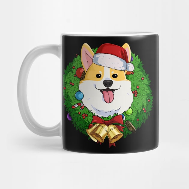 Pembroke Welsh Corgi Santa Christmas Wreath by Noseking